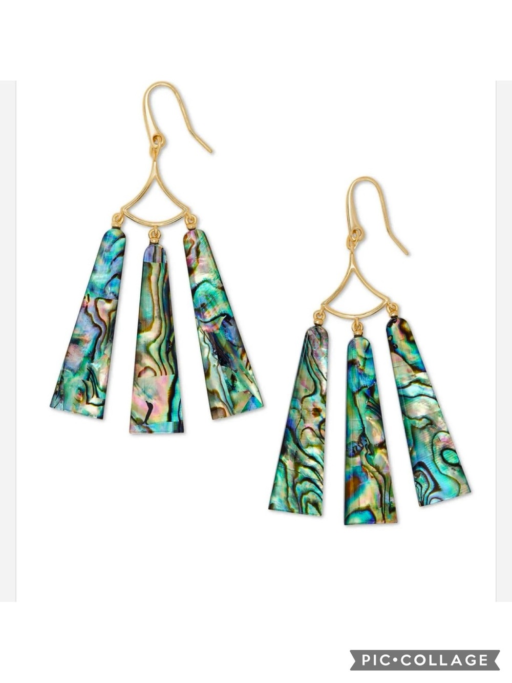 Kendra Scott Layton Gold Statement Earrings in Abalone Shell